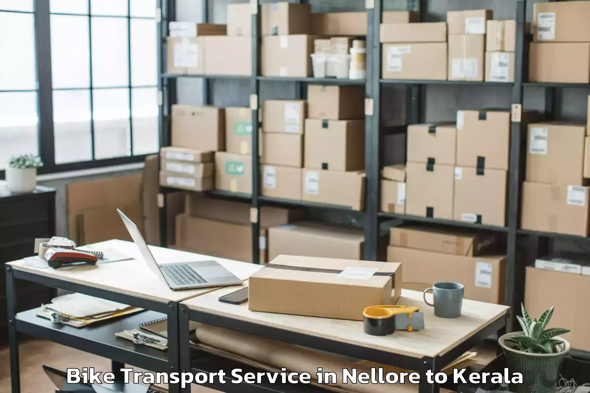 Top Nellore to Kochi Airport Cok Bike Transport Available